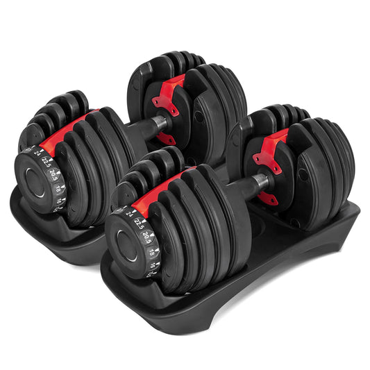 24kg Adjustable Dumbbell 15-in-1 with Quick Dial System - Space-Saving Home Gym Weights with Non-Slip Handle - Versatile Strength Training Equipment from  to 24kg - Complete Workout Solution