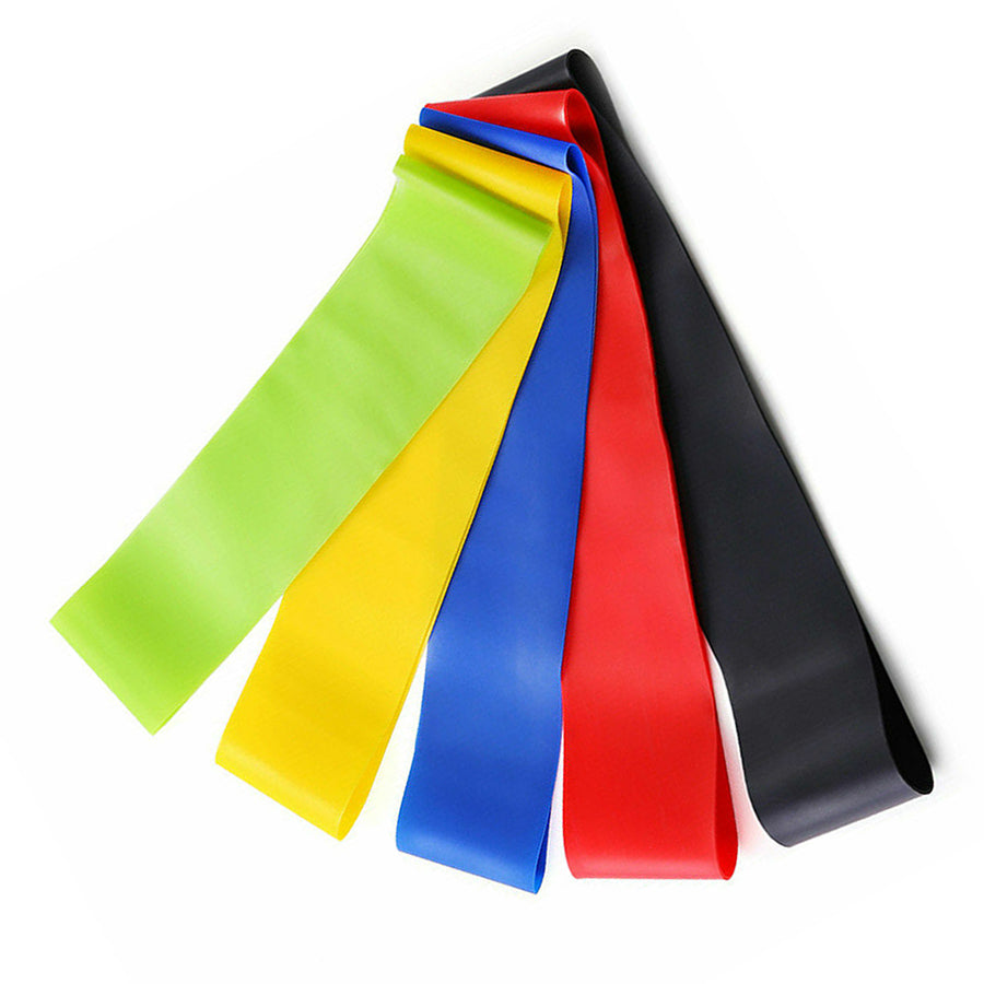 Premium Resistance Bands Light Set with 5 Different Levels - Portable Loop Bands for Strength Training, Stretching, Physio - Natural Latex Exercise Bands with Carry Case - Fitness Equipment for Home