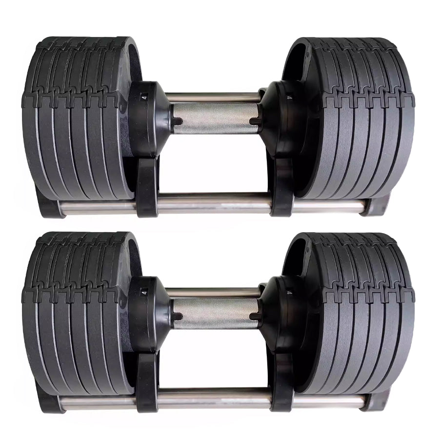 Round Adjustable Dumbbell – Solid Steel Weight | Single Unit | 24kg to 45kg Options | Rotatory Adjustment | Scratch-Resistant Home Gym Dumbbell