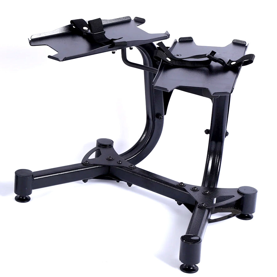 Adjustable Dumbbell Stand – Heavy-Duty Space-Saving Rack for 24kg & 40kg Dumbbells with Safety Strap – Compact Home Gym Weight Storage