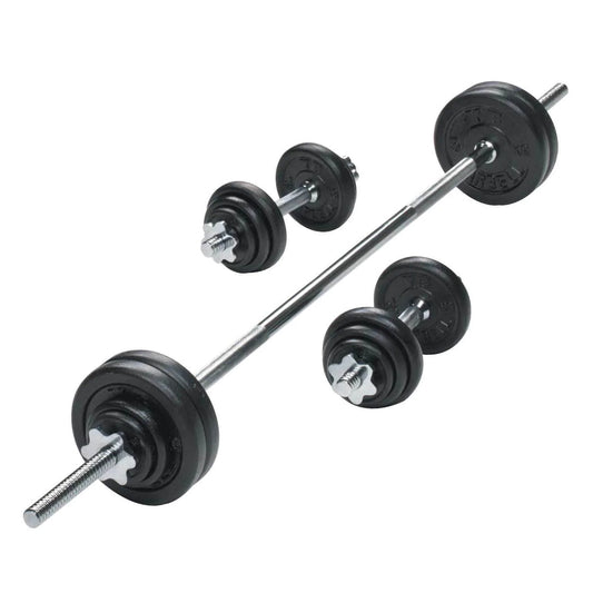 65kg Chrome Adjustable Dumbbell & Barbell Set | 2-in-1 Free Weights Training Equipment with Knurled Bar & Bar Joiner | Premium Strength Training Home Gym Kit