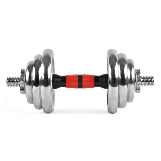 20kg Steel Adjustable Dumbbell Barbell Set - Professional 2-in-1 Home Gym System with Cast Iron Weight Plates - Multi-Function Strength Training Equipment with Anti-Slip Metal Handle for Complete