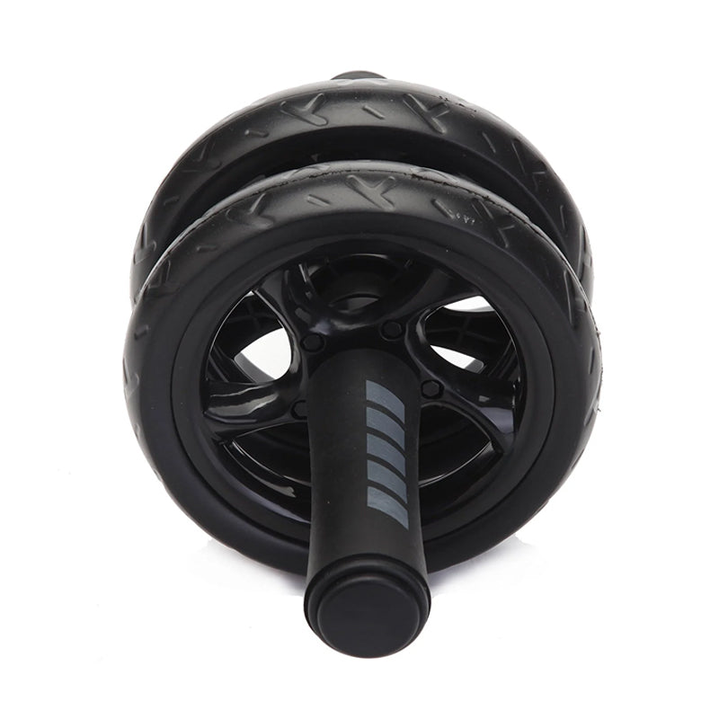 Double-Wheel Ab Roller for Core Training with Rebound Design - Premium Home Gym Core Trainer with Adjustable Elastic Band, Non-Slip Wheels and Ergonomic Handles - Includes High-Density Knee Mat