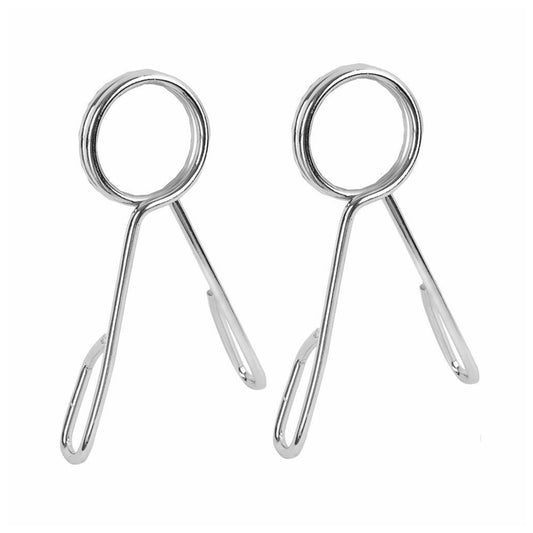 Olympic 2'' Spring Collars – Chrome Barbell Clips with Quick-Release Design for Secure Weight Locking – Pair