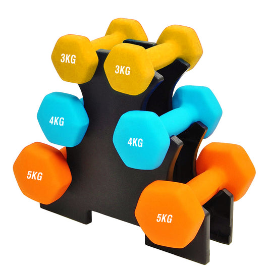 Neoprene Dumbbell Tree Rack Stand - 3/5 Tier Dumbbell Holder for Home Gym Storage - Heavy-Duty Steel Construction with Powder Coating - Space-Saving Design - Perfect Fitness Weight Organiser