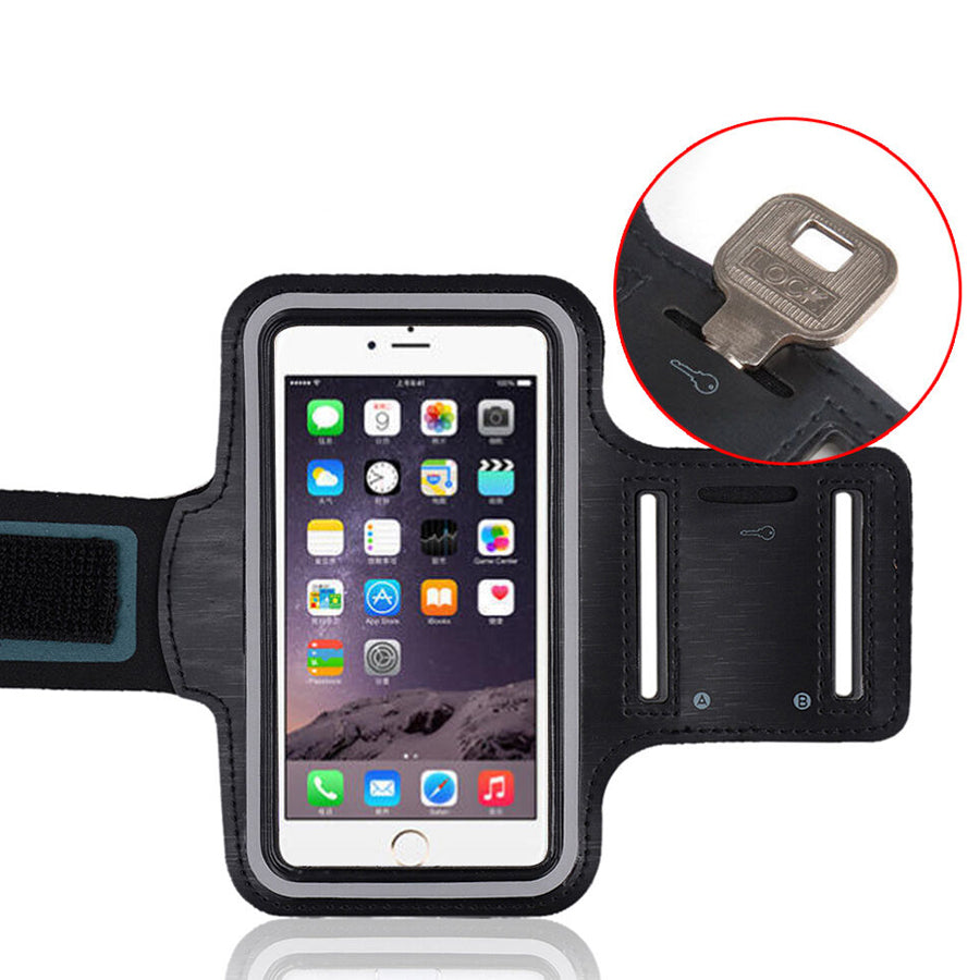 Adjustable Sports Armband Phone Holder for Running and Gym Workouts - Compatible with iPhone, Samsung, Large Screen Phones - Waterproof Running Case with Key Pocket and Card Slot for Exercise