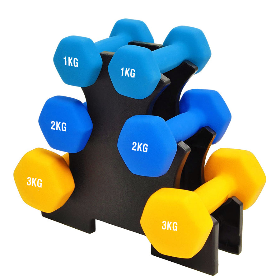 Neoprene Dumbbell Tree Rack Stand - 3/5 Tier Dumbbell Holder for Home Gym Storage - Heavy-Duty Steel Construction with Powder Coating - Space-Saving Design - Perfect Fitness Weight Organiser