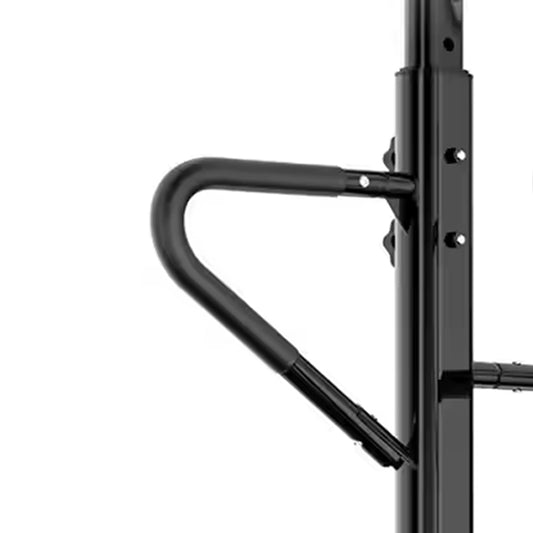 Black metal handle on a white background