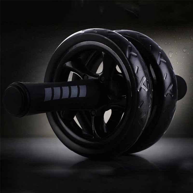 Double-Wheel Ab Roller for Core Training with Rebound Design - Premium Home Gym Core Trainer with Adjustable Elastic Band, Non-Slip Wheels and Ergonomic Handles - Includes High-Density Knee Mat