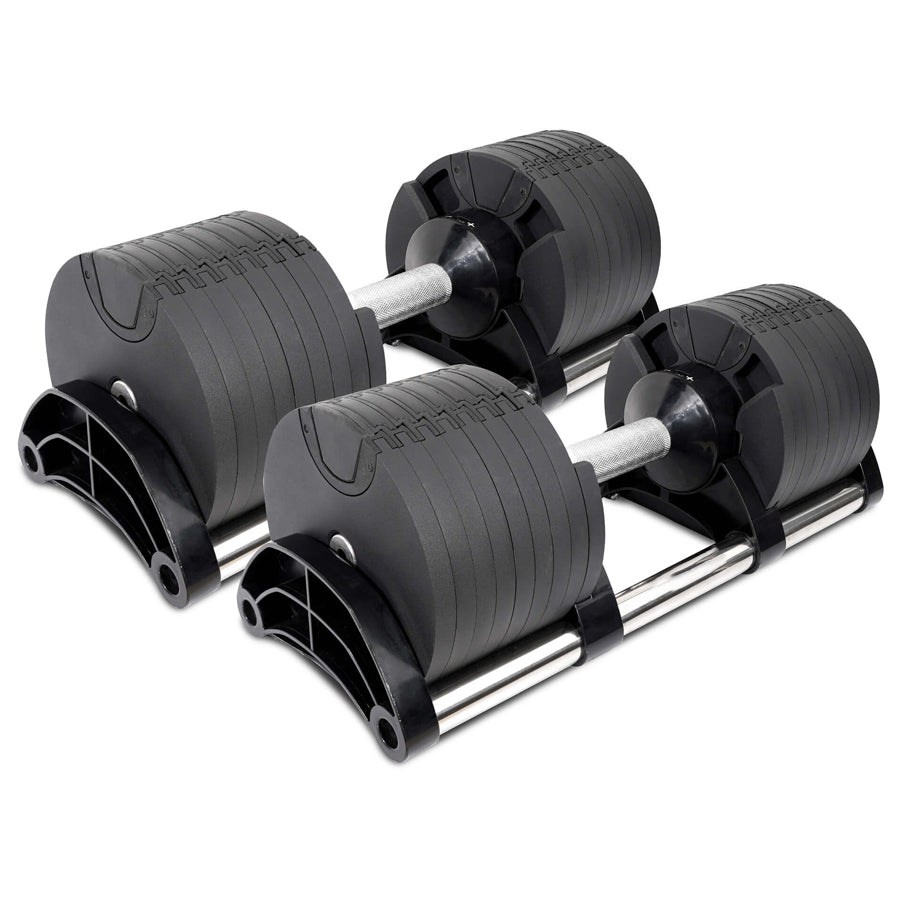 Round Adjustable Dumbbell – Solid Steel Weight | Single Unit | 24kg to 45kg Options | Rotatory Adjustment | Scratch-Resistant Home Gym Dumbbell