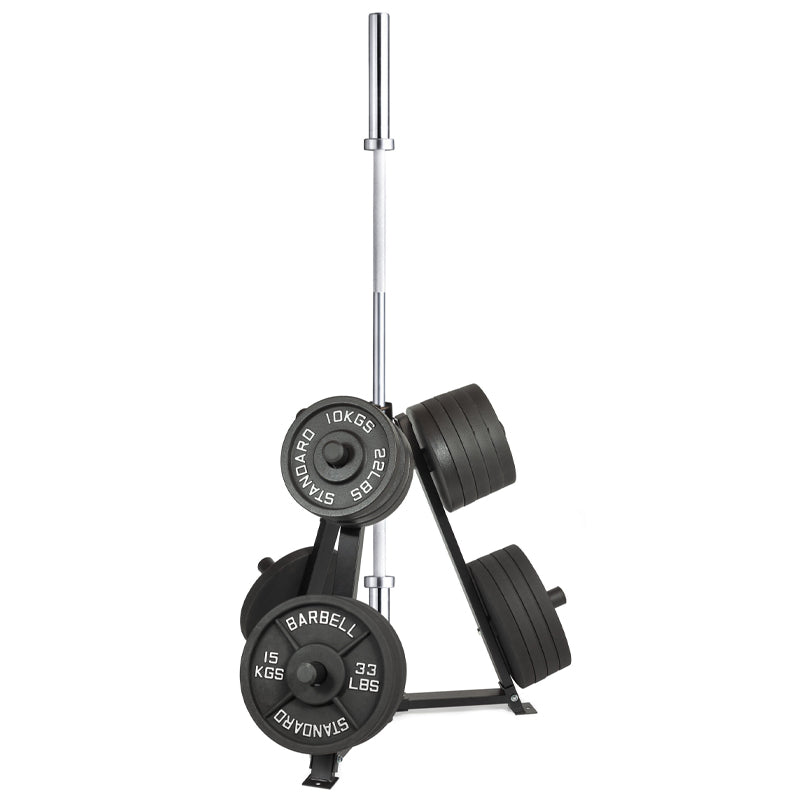 Heavy-Duty Vertical Weight Disc & Dumbbell Storage Rack - 300kg Capacity with 6 Fasten Clamps - Compact Space-Saving Design for Home Gym - 5cm Olympic Plate & Weight Organiser - Steel Frame