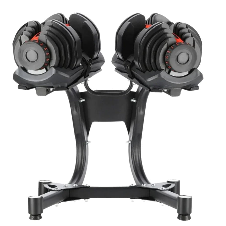 Adjustable Dumbbell Stand – Heavy-Duty Space-Saving Rack for 24kg & 40kg Dumbbells with Safety Strap – Compact Home Gym Weight Storage