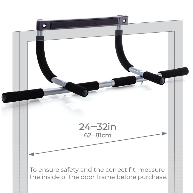 Doorway Pull-Up Bar – No Drilling Required | Multi-Grip Chin-Up Bar for Arms, Core & Back | Padded Handles & Heavy-Duty Design for Home Fitness