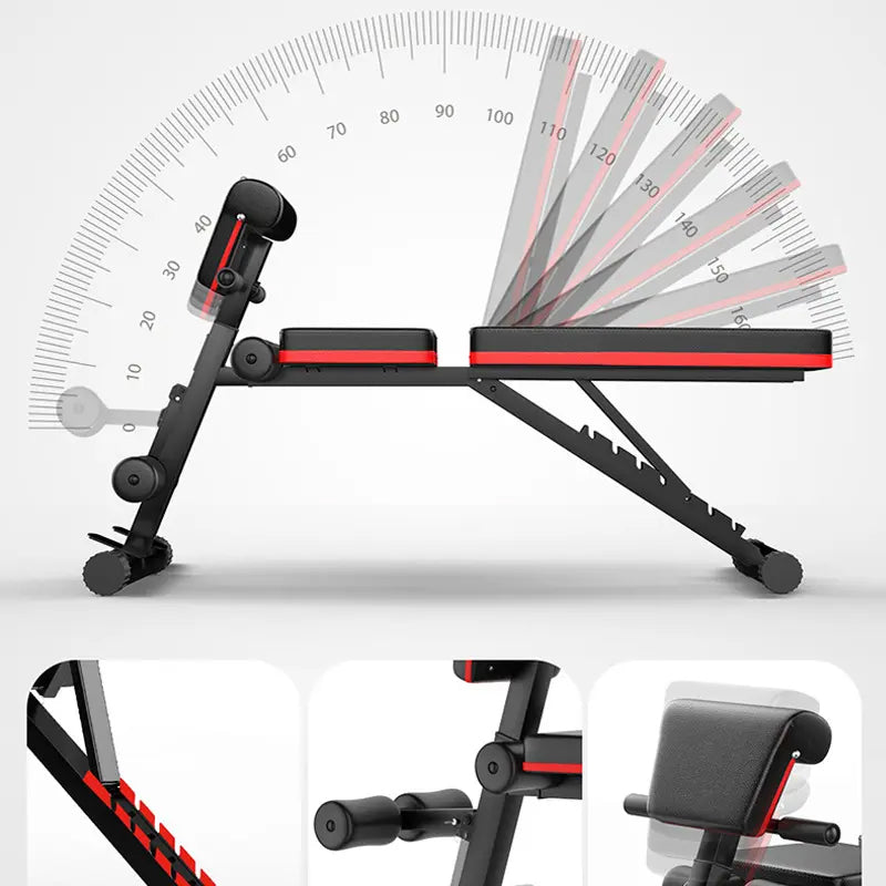 7-Position Adjustable Weight Bench - Heavy-Duty 320KG Capacity - Quick Folding Workout Bench with Automatic Locking System - Ergonomic Comfort Design for Home Gym Strength Training & Full Body
