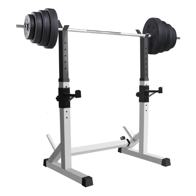Heavy-Duty Adjustable Squat and Bench Press Rack - Professional Strength Training Station with 400kg Weight Capacity, Integrated Dip Handles - Versatile Multi-Function Home Gym Equipment for Serious