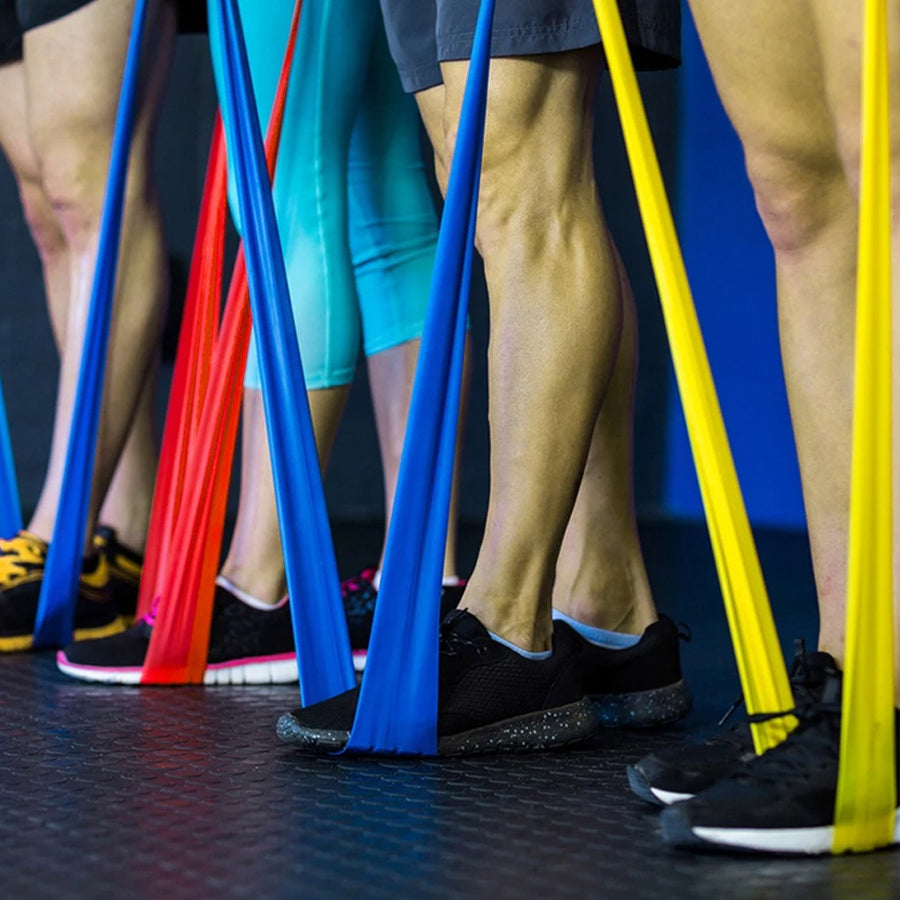 Premium Resistance Bands Light Set with 5 Different Levels - Portable Loop Bands for Strength Training, Stretching, Physio - Natural Latex Exercise Bands with Carry Case - Fitness Equipment for Home