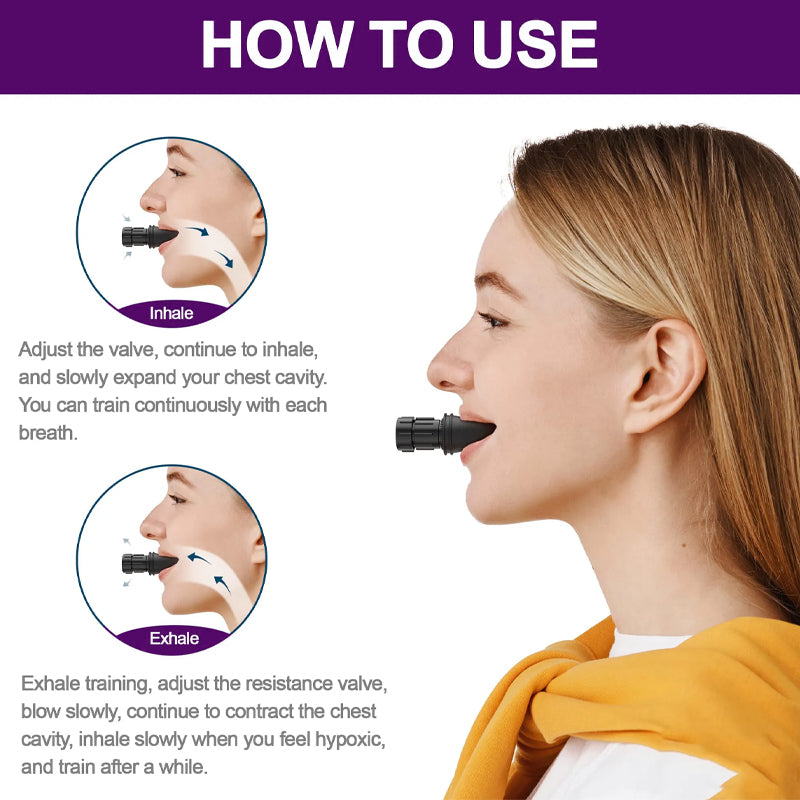 Professional Respiratory Breath Trainer - Adjustable Resistance Breathing Exercise Device for Enhanced Lung Capacity, Endurance & Respiratory Health - Portable Lightweight Lung Trainer for Athletes,