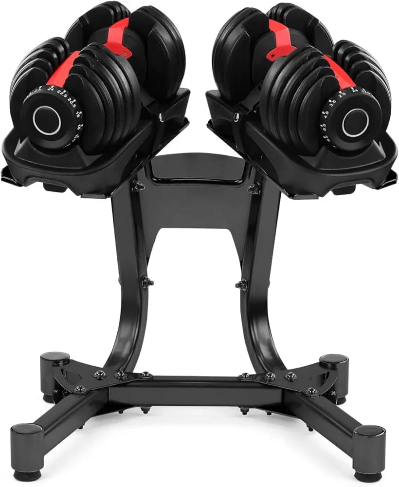 Adjustable Dumbbell Stand – Heavy-Duty Space-Saving Rack for 24kg & 40kg Dumbbells with Safety Strap – Compact Home Gym Weight Storage