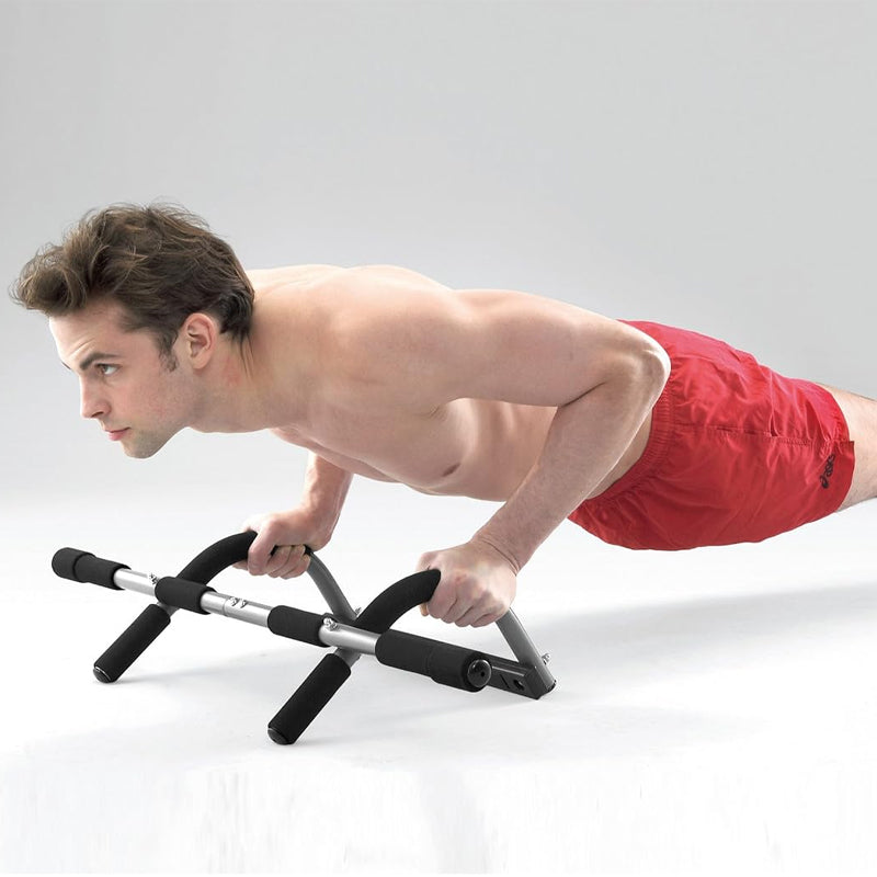 Doorway Pull-Up Bar – No Drilling Required | Multi-Grip Chin-Up Bar for Arms, Core & Back | Padded Handles & Heavy-Duty Design for Home Fitness