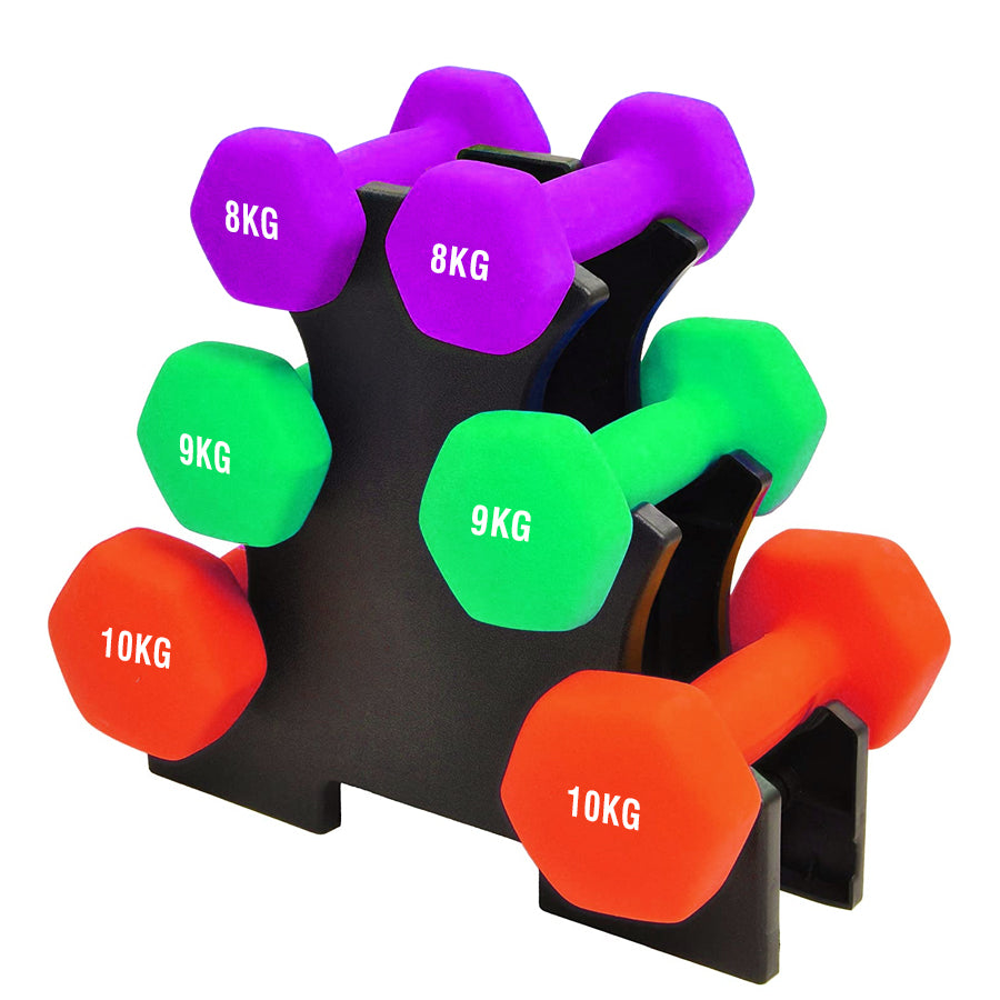 Neoprene Dumbbell Tree Rack Stand - 3/5 Tier Dumbbell Holder for Home Gym Storage - Heavy-Duty Steel Construction with Powder Coating - Space-Saving Design - Perfect Fitness Weight Organiser