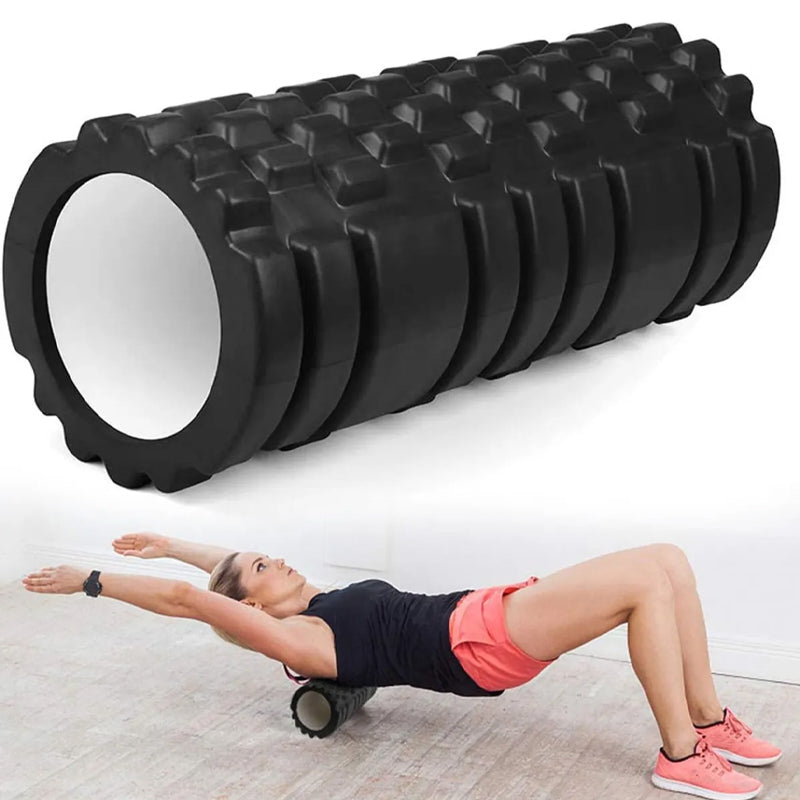 Professional EVA Foam Massage Roller - Deep Tissue Muscle Recovery Tool - Grid Pattern for Enhanced Therapeutic Self-Myofascial Release - Post-Workout Relief for Athletes and Fitness Enthusiasts