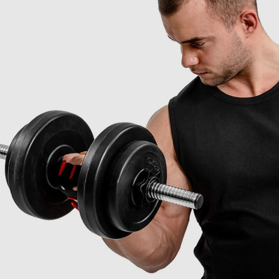 65kg Chrome Adjustable Dumbbell & Barbell Set | 2-in-1 Free Weights Training Equipment with Knurled Bar & Bar Joiner | Premium Strength Training Home Gym Kit