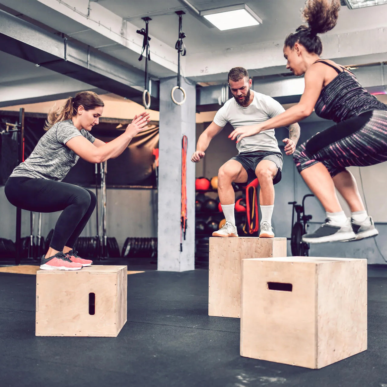 Professional 3-in-1 Wooden Plyometric Jump Box - Height-Adjustable Plyo Box for CrossFit Training - Heavy-Duty Construction for Box Jumps, HIIT Workouts - Versatile Home and Commercial Gym Equipment