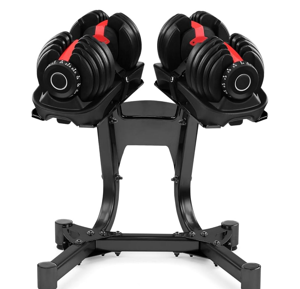 Premium Adjustable Dumbbell Stand - Spotter Rack with Secure Strap System - Home Gym Weight Storage Solution for 24kg & 40kg Sets - Space-Saving Design - Sturdy Construction for Safe Workouts