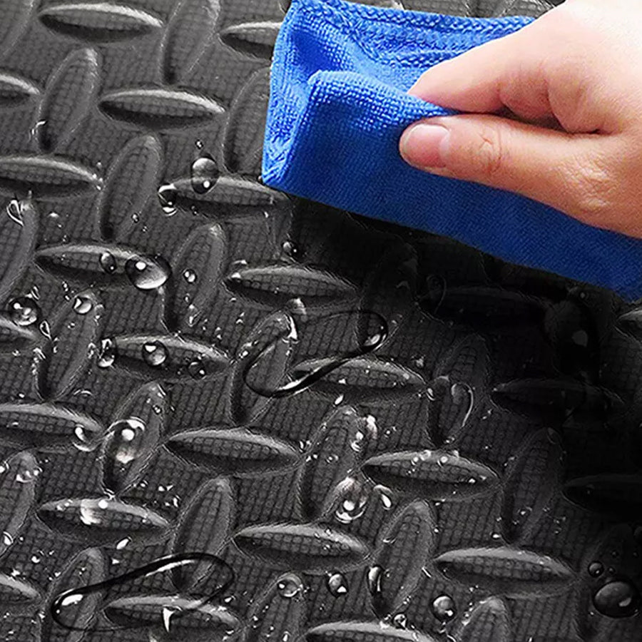 Premium Interlocking Exercise Mat - 10mm EVA Foam Puzzle Tiles - Professional Non-Slip Workout Flooring for Home Gym - Shock Absorbing Protective Floor Mat - Easy Assembly Black/Grey Design