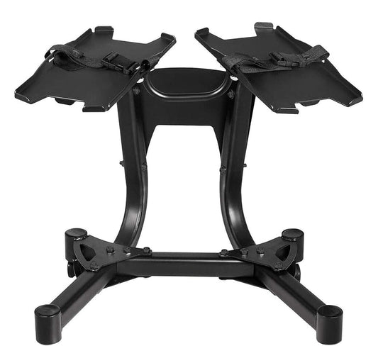 Premium Adjustable Dumbbell Stand - Spotter Rack with Secure Strap System - Home Gym Weight Storage Solution with Space-Saving Design - Sturdy Construction for Safe Workouts