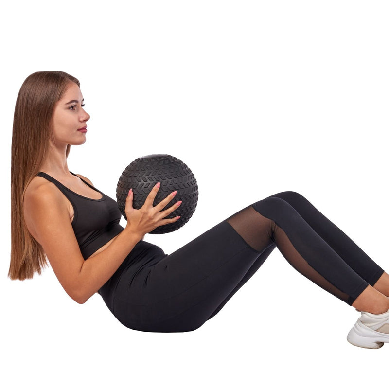 Premium Treaded Slam Balls - Heavy-Duty No-Bounce Fitness Medicine Ball for Explosive Power Training - Rugged Core Strength and Conditioning Equipment - Textured Grip Medicine Balls for Home Gym