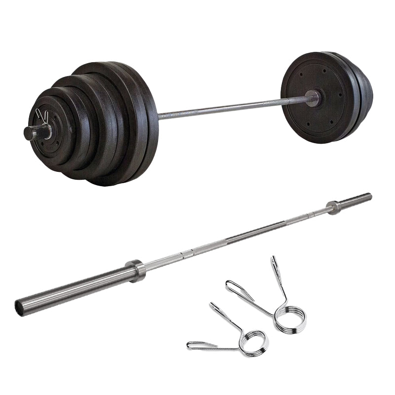 Olympic 2'' Barbell – Heavy-Duty Steel Training Bar with Spring Collars – 4ft to 7ft Options for Home Gym & Weightlifting