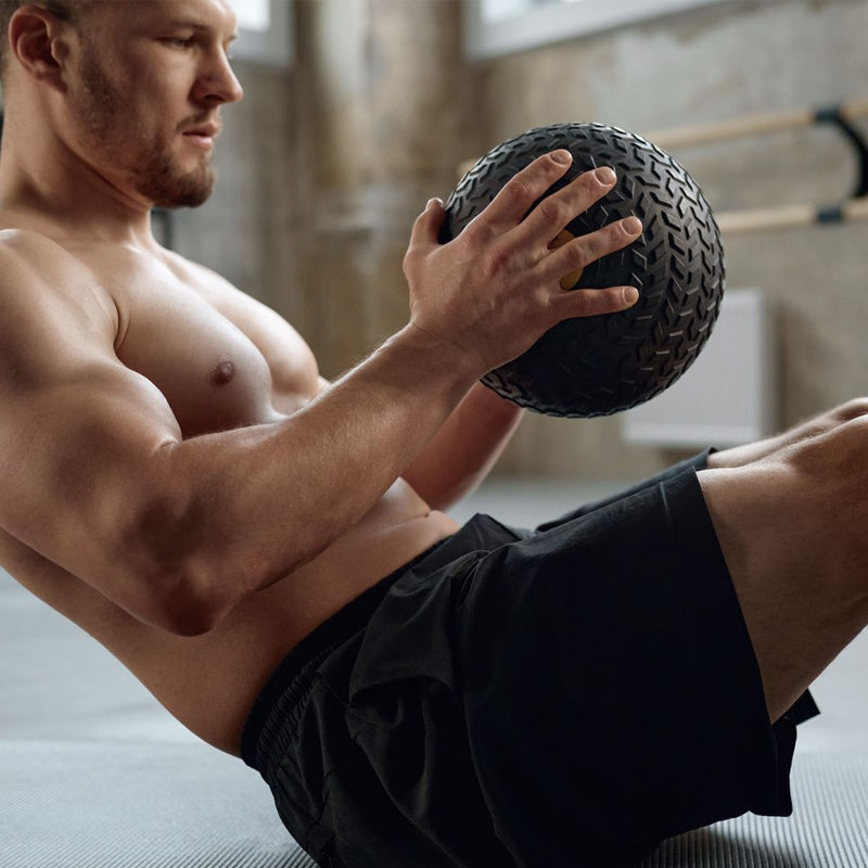 Premium Treaded Slam Balls - Heavy-Duty No-Bounce Fitness Medicine Ball for Explosive Power Training - Rugged Core Strength and Conditioning Equipment - Textured Grip Medicine Balls for Home Gym