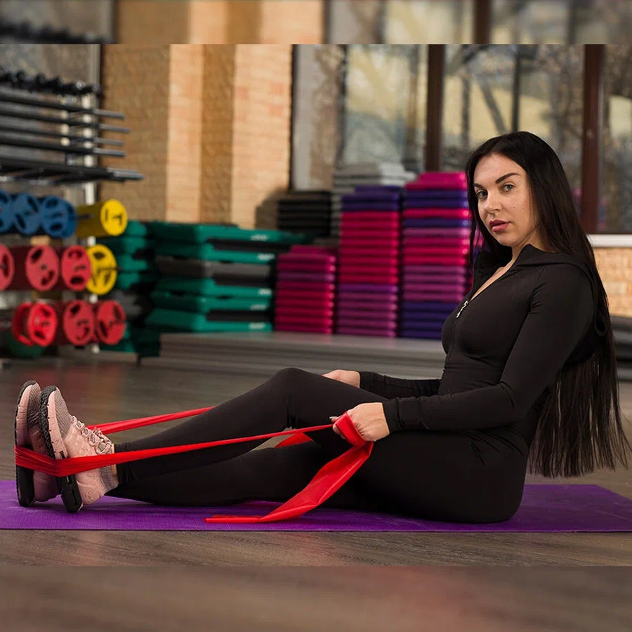 Premium Resistance Bands Light Set with 5 Different Levels - Portable Loop Bands for Strength Training, Stretching, Physio - Natural Latex Exercise Bands with Carry Case - Fitness Equipment for Home