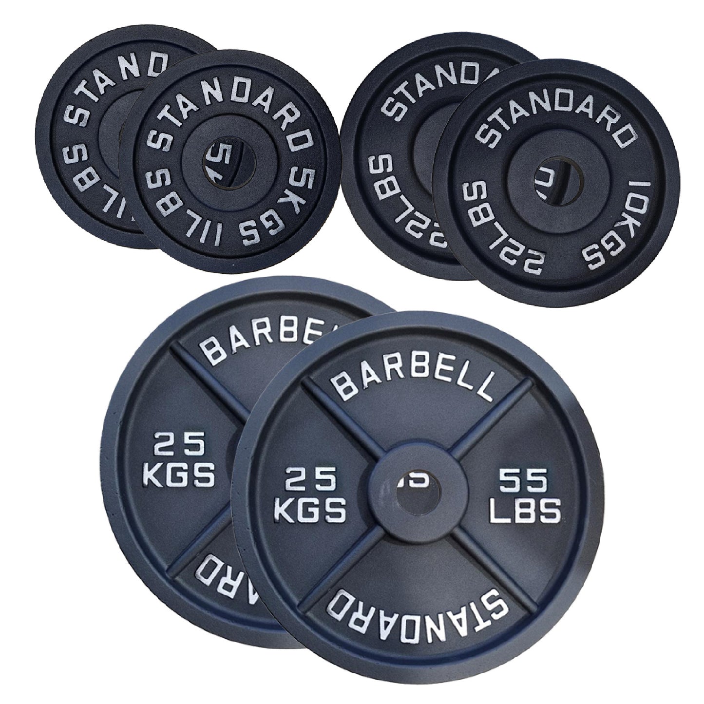 Professional Cast Iron Weight Plates – Strength Training Discs for Home & Commercial Gyms – Singles, Pairs, Sets & Optional Barbells