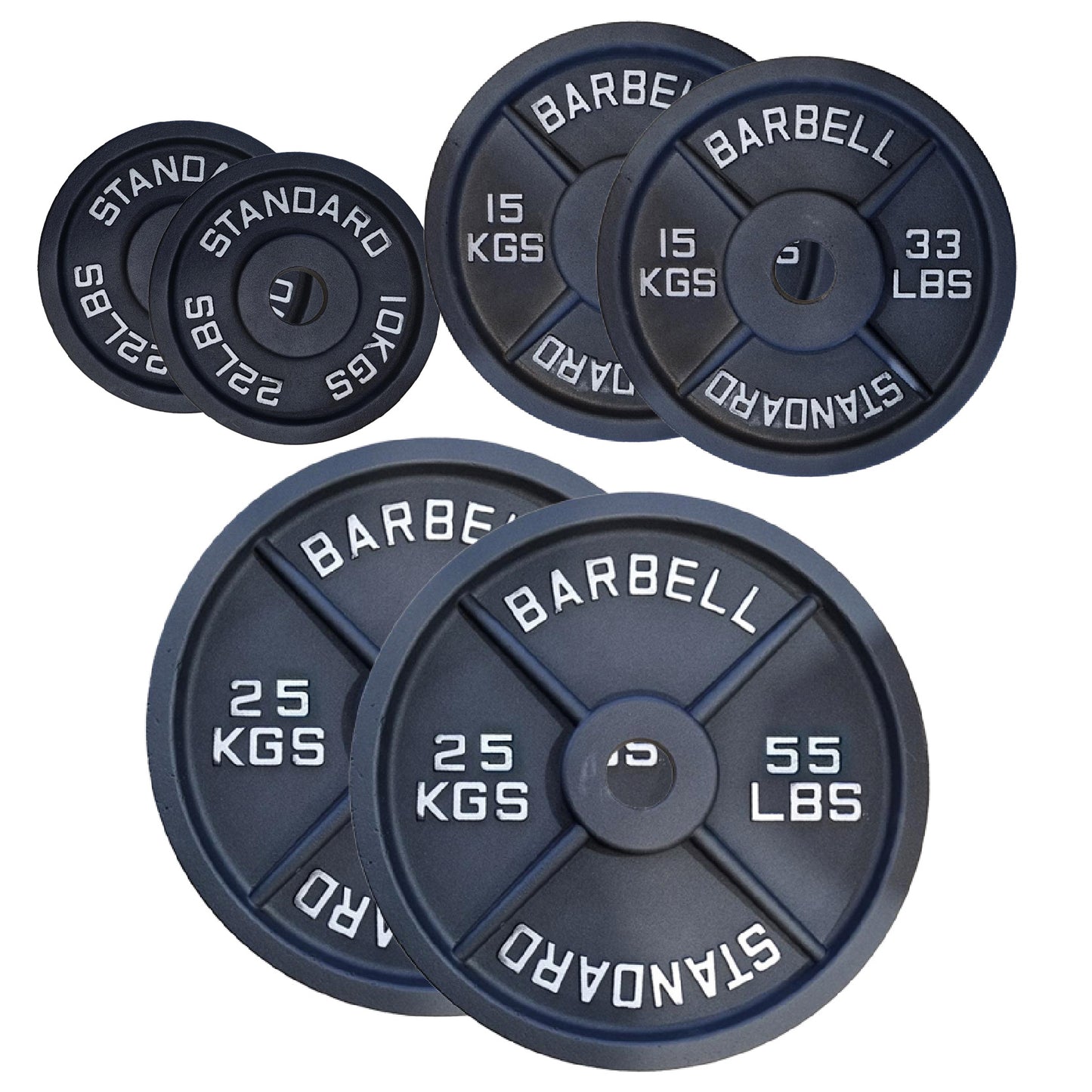 Professional Cast Iron Weight Plates – Strength Training Discs for Home & Commercial Gyms – Singles, Pairs, Sets & Optional Barbells