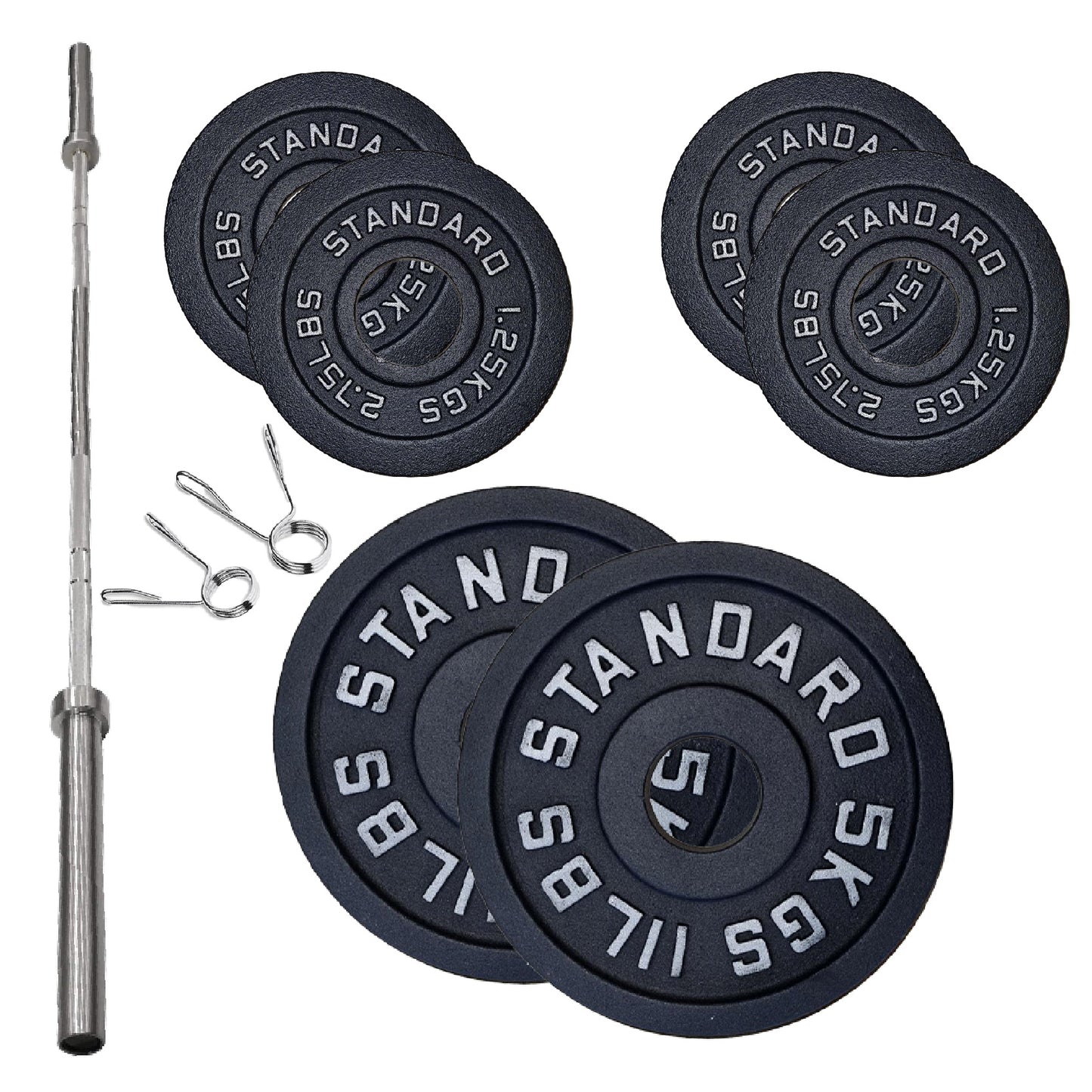 Professional Cast Iron Weight Plates – Strength Training Discs for Home & Commercial Gyms – Singles, Pairs, Sets & Optional Barbells