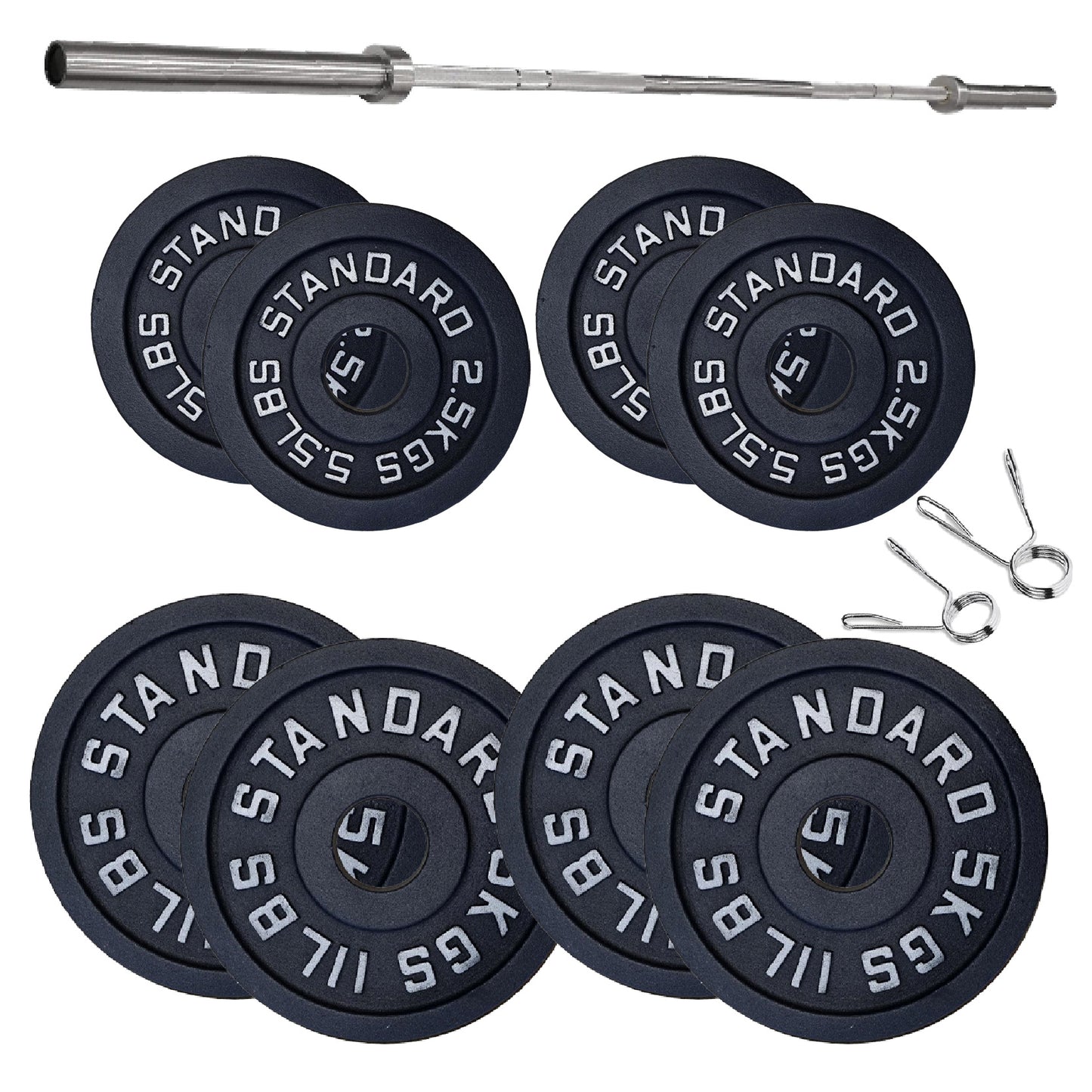 Professional Cast Iron Weight Plates – Strength Training Discs for Home & Commercial Gyms – Singles, Pairs, Sets & Optional Barbells