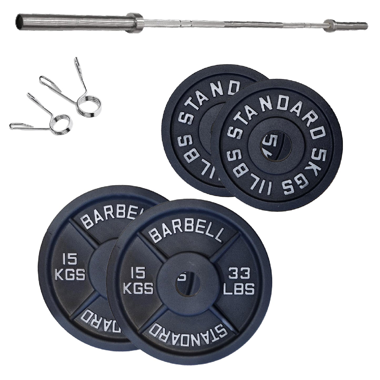 Professional Cast Iron Weight Plates – Strength Training Discs for Home & Commercial Gyms – Singles, Pairs, Sets & Optional Barbells