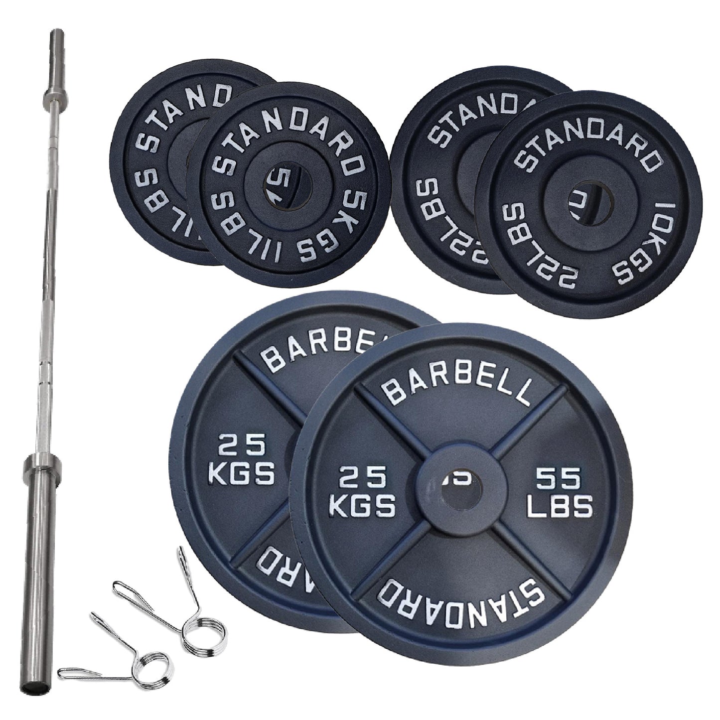 Professional Cast Iron Weight Plates – Strength Training Discs for Home & Commercial Gyms – Singles, Pairs, Sets & Optional Barbells