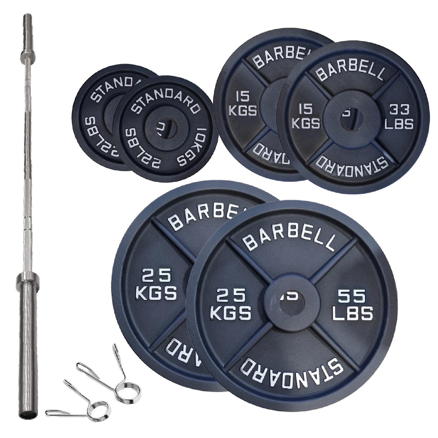 Professional Cast Iron Weight Plates – Strength Training Discs for Home & Commercial Gyms – Singles, Pairs, Sets & Optional Barbells