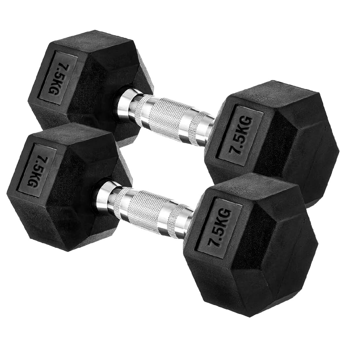Premium Rubber-Coated Hex Dumbbells: Singles, Pairs & Complete Weight Sets from 2.5kg to 60kg - Anti-Roll Design with Ergonomic Metal Handles for Home Gym, Strength Training & Professional Bodybuilding
