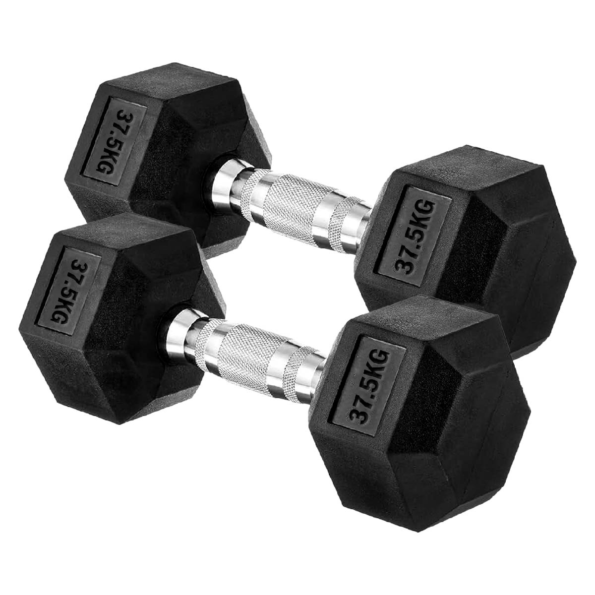 Premium Rubber-Coated Hex Dumbbells: Singles, Pairs & Complete Weight Sets from 2.5kg to 60kg - Anti-Roll Design with Ergonomic Metal Handles for Home Gym, Strength Training & Professional Bodybuilding