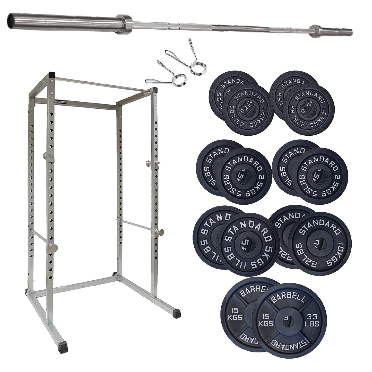 G100 Power Rack - Heavy-Duty Adjustable Squat Cage with Pull-up Bar - Commercial Grade Steel Frame for Home Gyms - Maximum Stability for Compound Lifts - Customisable with Optional Attachments