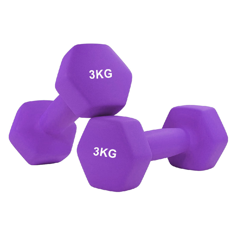 Premium Anti-Roll Neoprene Dumbbell Weights with Non-Slip Grip - Hex Shape Design for Stability - Comfortable Soft-Touch Coating - Available in Singles, Pairs & Complete Sets for Full-Body Workouts