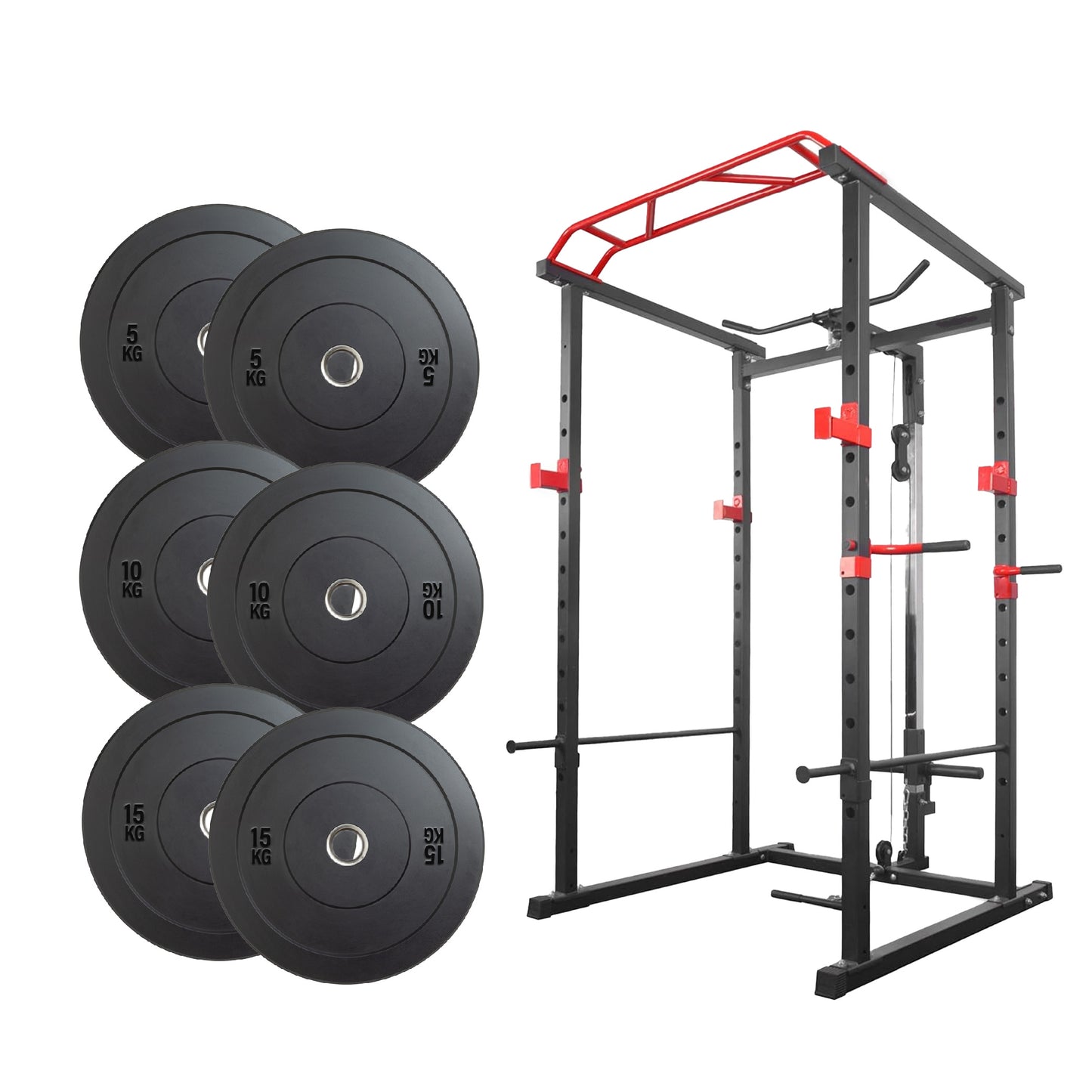 Professional Power Multi Cage with Integrated Cable Pulley System - Adjustable Height Strength Training Station with Heavy-Duty Steel Frame - Multi-Grip Pull-Up Bar for Complete Home Gym Workouts