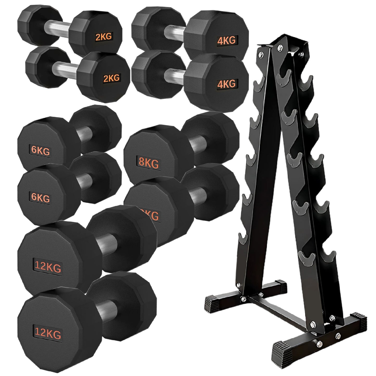 Premium Round Hex Dumbbell - Professional Fitness Equipment for Home and Commercial Gyms - Heavy-Duty Training Gear for Strength and Conditioning - High-Quality Exercise Accessories -