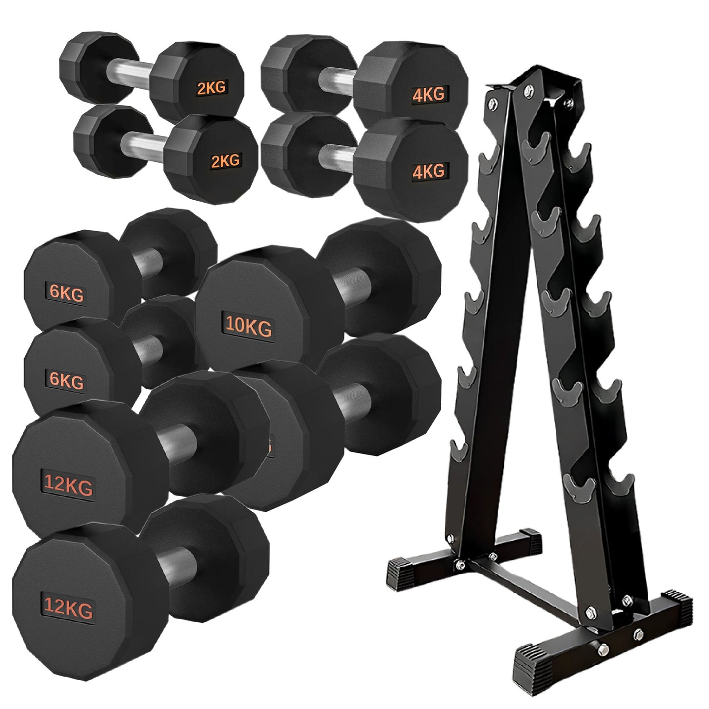 Premium Round Hex Dumbbell - Professional Fitness Equipment for Home and Commercial Gyms - Heavy-Duty Training Gear for Strength and Conditioning - High-Quality Exercise Accessories -