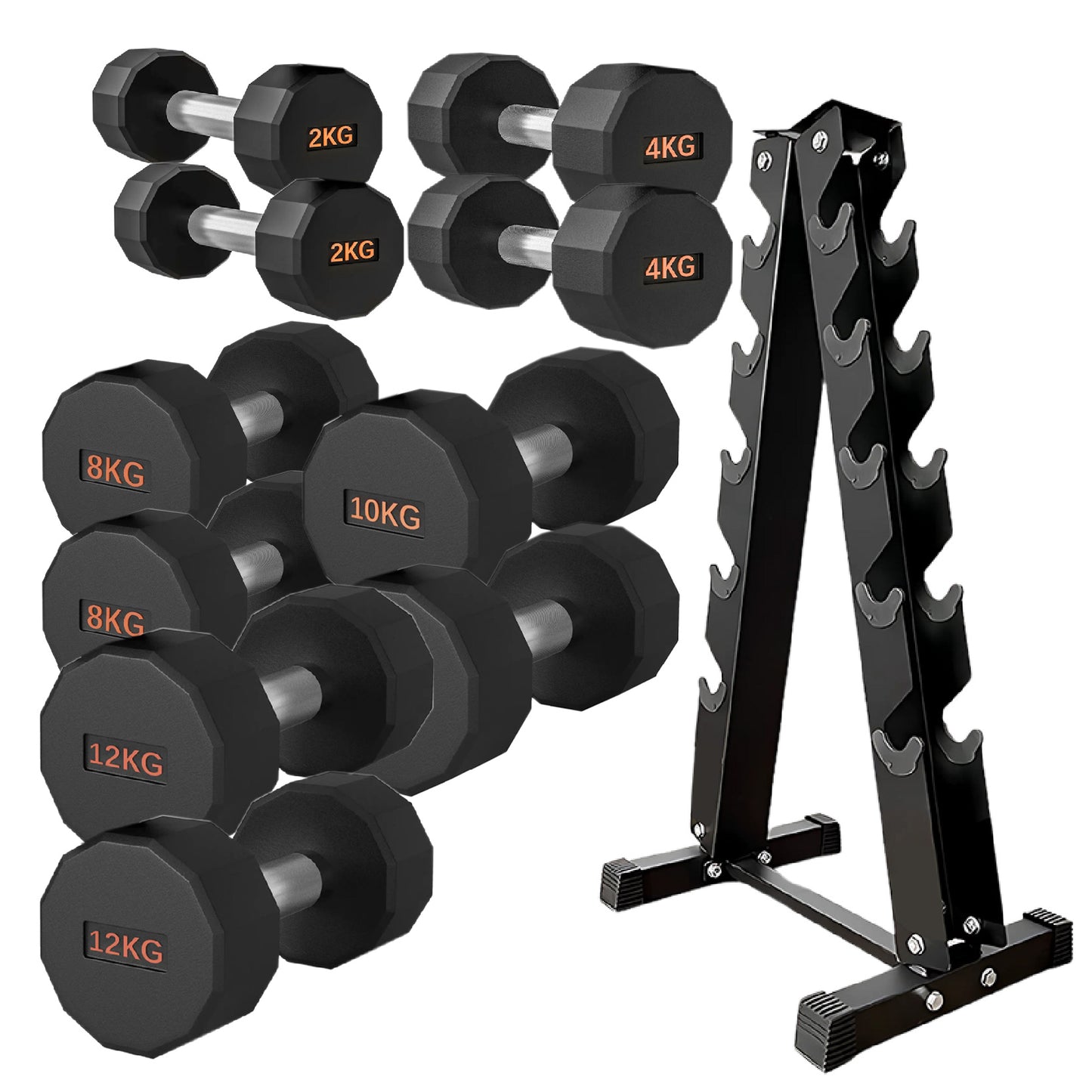 Premium Round Hex Dumbbell - Professional Fitness Equipment for Home and Commercial Gyms - Heavy-Duty Training Gear for Strength and Conditioning - High-Quality Exercise Accessories -