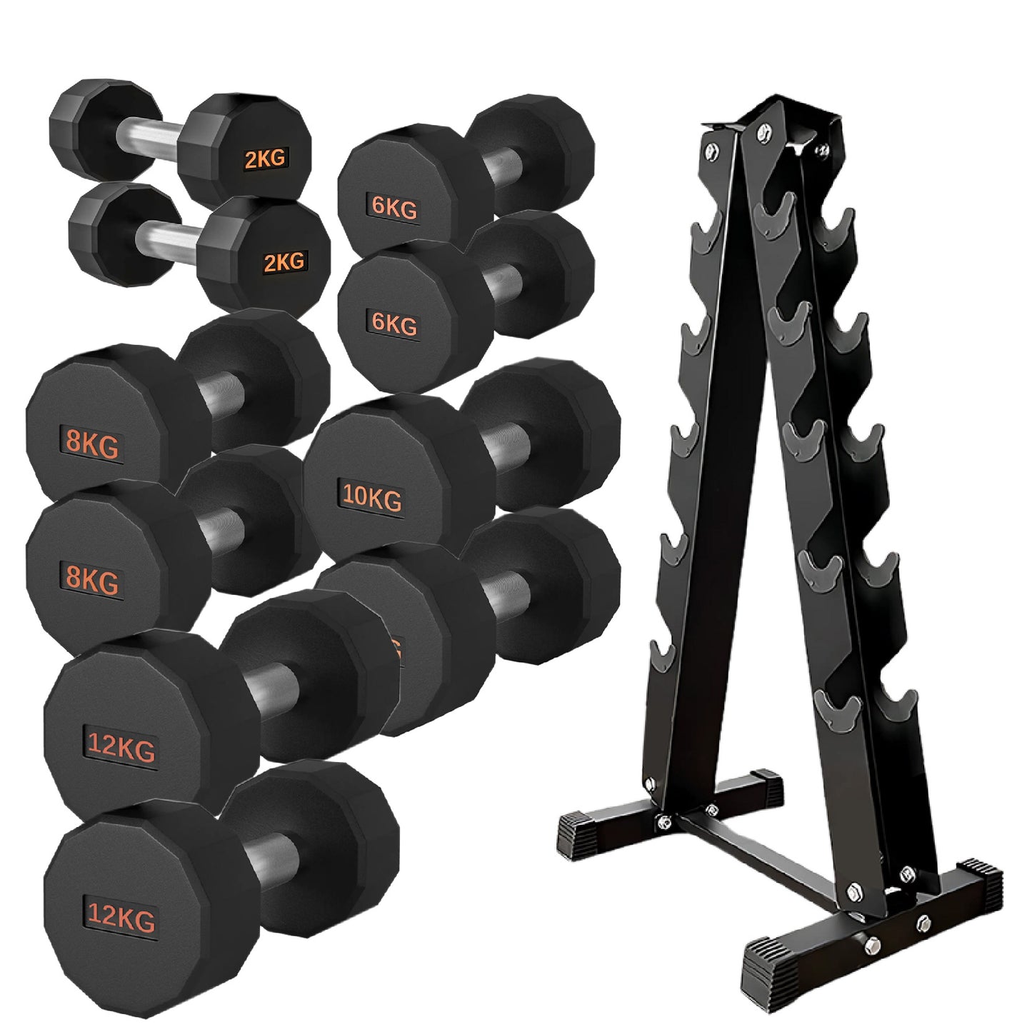 Premium Round Hex Dumbbell - Professional Fitness Equipment for Home and Commercial Gyms - Heavy-Duty Training Gear for Strength and Conditioning - High-Quality Exercise Accessories -